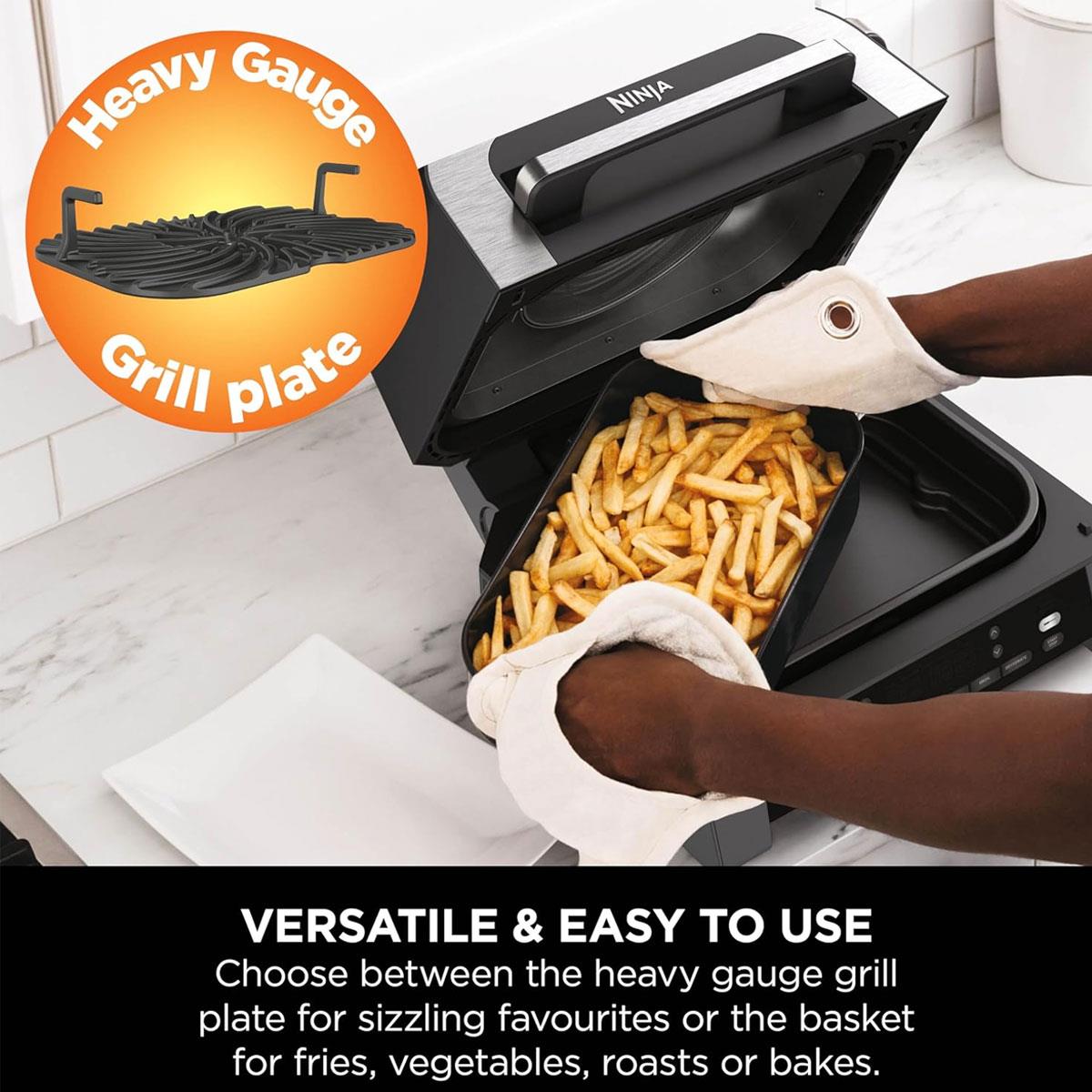 Ninja Foodi 6-in-1 MAX Indoor Grill and Air Fryer 3.8L 1760W Smart Cook Probe Grey/Silver
