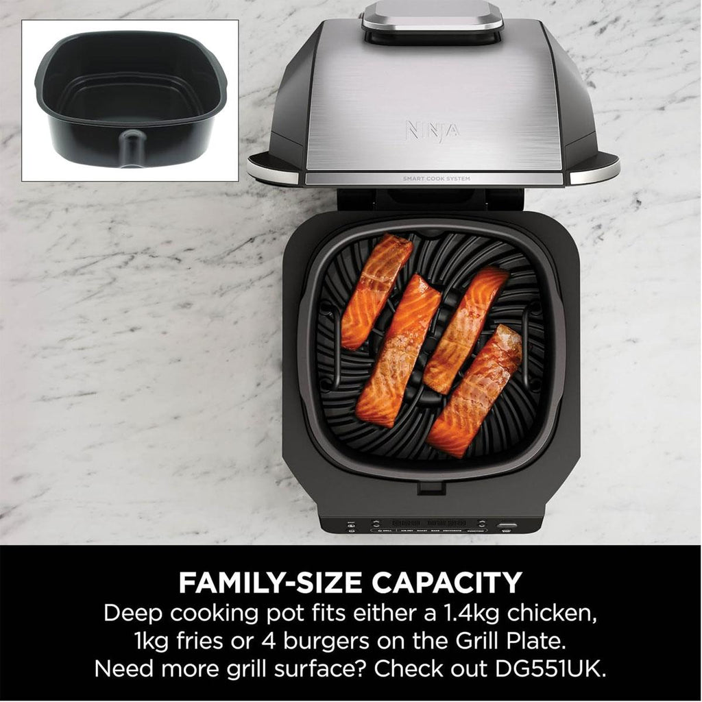 Ninja Foodi 6-in-1 MAX Indoor Grill and Air Fryer 3.8L 1760W Smart Cook Probe Grey/Silver