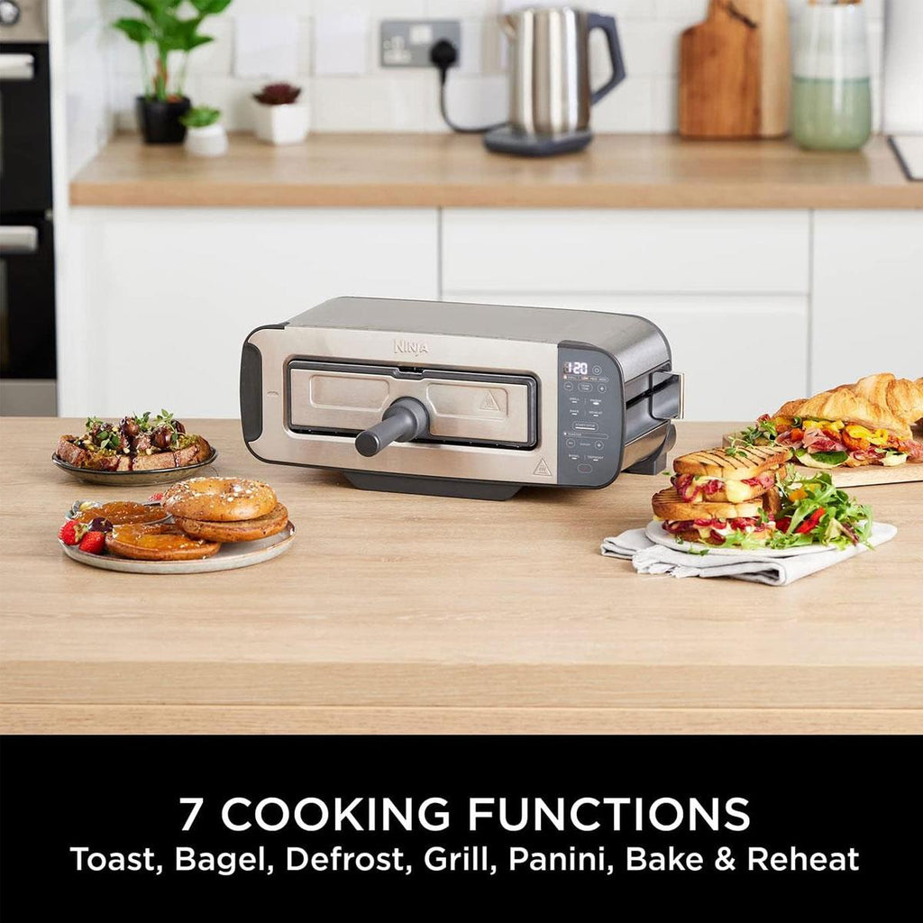 Ninja Foodi 3-in-1 Toaster Grill and Panini Press 2400W Stainless Steel 7 Cooking Functions