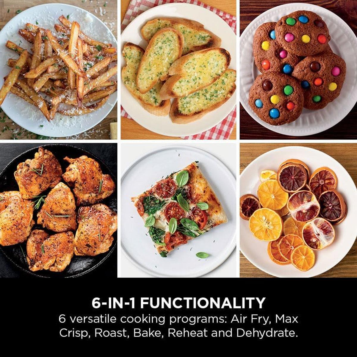 Ninja Foodi Double Stack Air Fryer 7.6L 2470W 6 In 1 Cooking Functions Dual Drawers Black