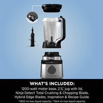 Ninja Detect Power Blender Pro 1200W 2.1L Jug BlendSense Technology Black