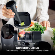 Ninja Cold Press Juicer 150W 700ml Juice Jug 1.1L Pulp Container Anti-Clog Filter Grey & Black