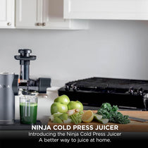 Ninja Cold Press Juicer 150W 700ml Juice Jug 1.1L Pulp Container Anti-Clog Filter Grey & Black