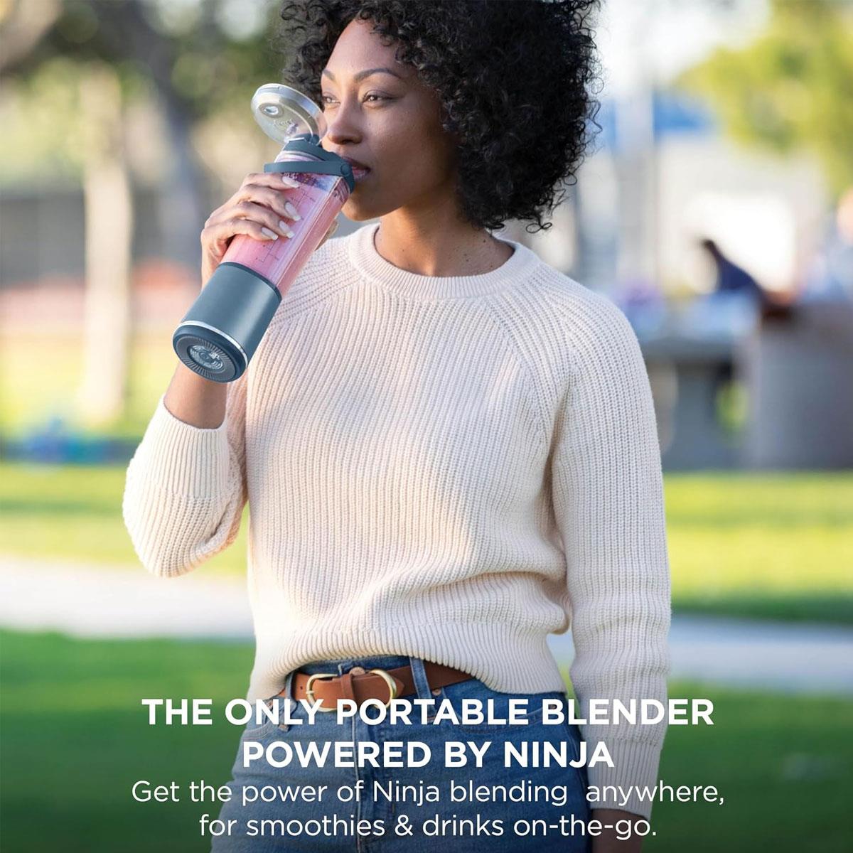 Ninja Blast Cordless Portable Blender Mini Rechargeable Personal Smoothie Maker 530ml USB-C Rechargeable Stainless Steel Blades Denim Blue