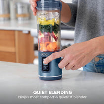 Ninja Blast Cordless Portable Blender Mini Rechargeable Personal Smoothie Maker 530ml USB-C Rechargeable Stainless Steel Blades Denim Blue