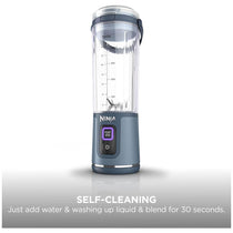 Ninja Blast Cordless Portable Blender Mini Rechargeable Personal Smoothie Maker 530ml USB-C Rechargeable Stainless Steel Blades Denim Blue