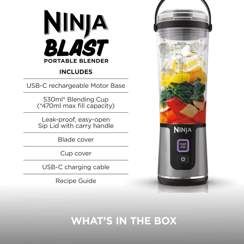 Ninja Blast Cordless Portable Blender 530ml USB-C Rechargeable Black