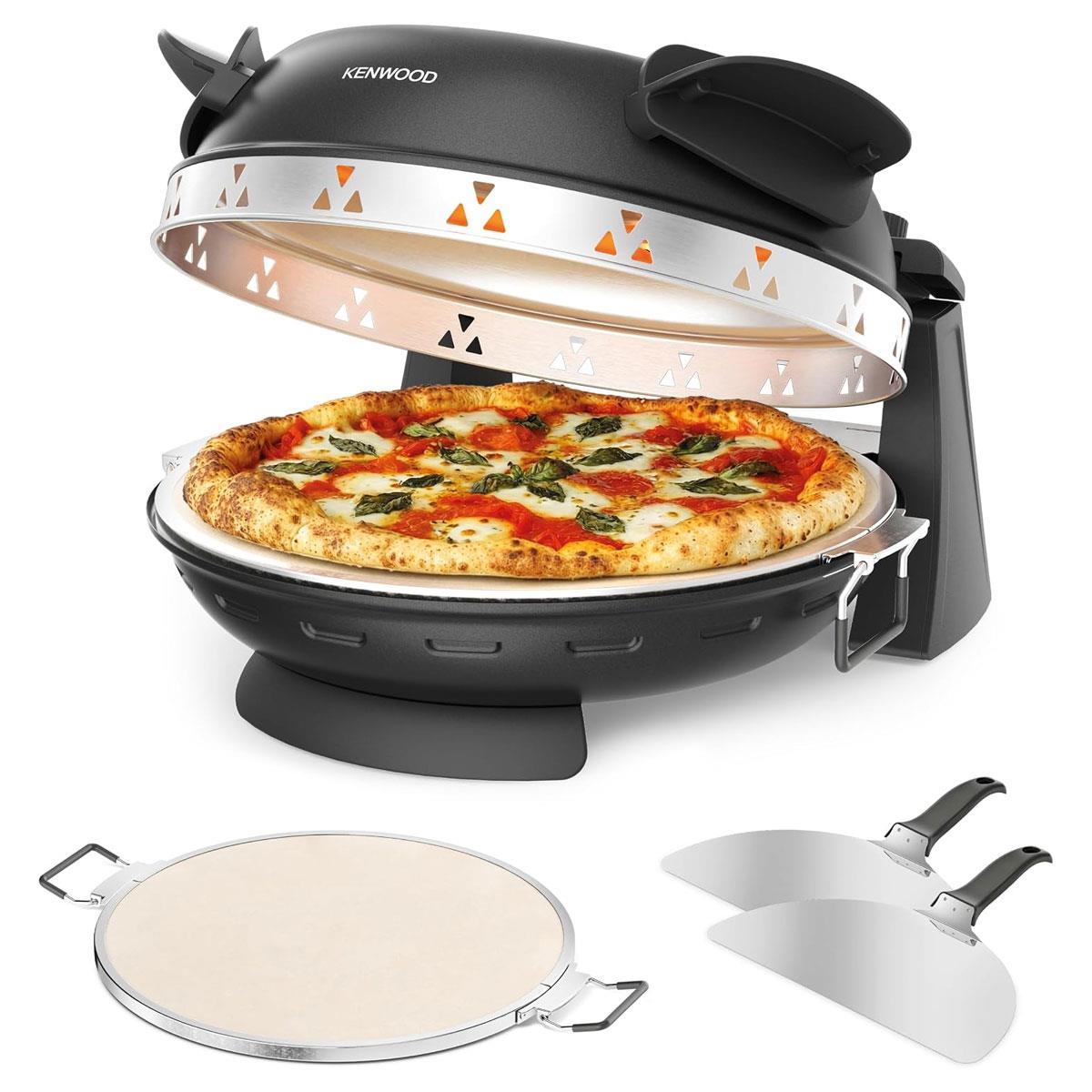 Kenwood My Pizzeria Electric Pizza Oven 1500W 400°C 30cm Removable Pizza Stone Timer Black