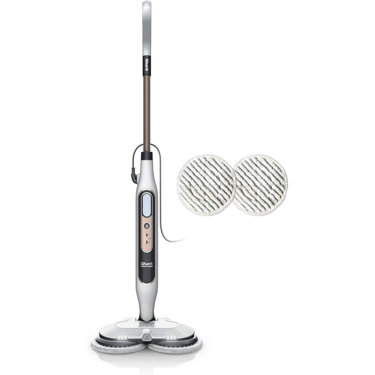 Shark Steam & Scrub Steam Mop 1120W SteamBlaster Technology 350ml Tank Rotating Pads White & Grey