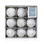 Premier Decorations White Christmas Tree Baubles Decorated Plastic Hanging Ornaments 60mm Pack of 9