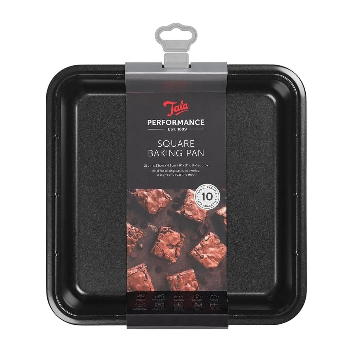 Tala Performance Square Baking Pan 23 cm Non-Stick Carbon Steel Cake Tin Black - product photo
