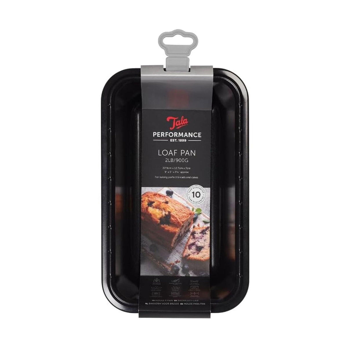 Tala Performance 2lb Loaf Tin Carbon Steel Eclipse Non-Stick Coating Black 24.4 x 14.4 x 6.95 cm