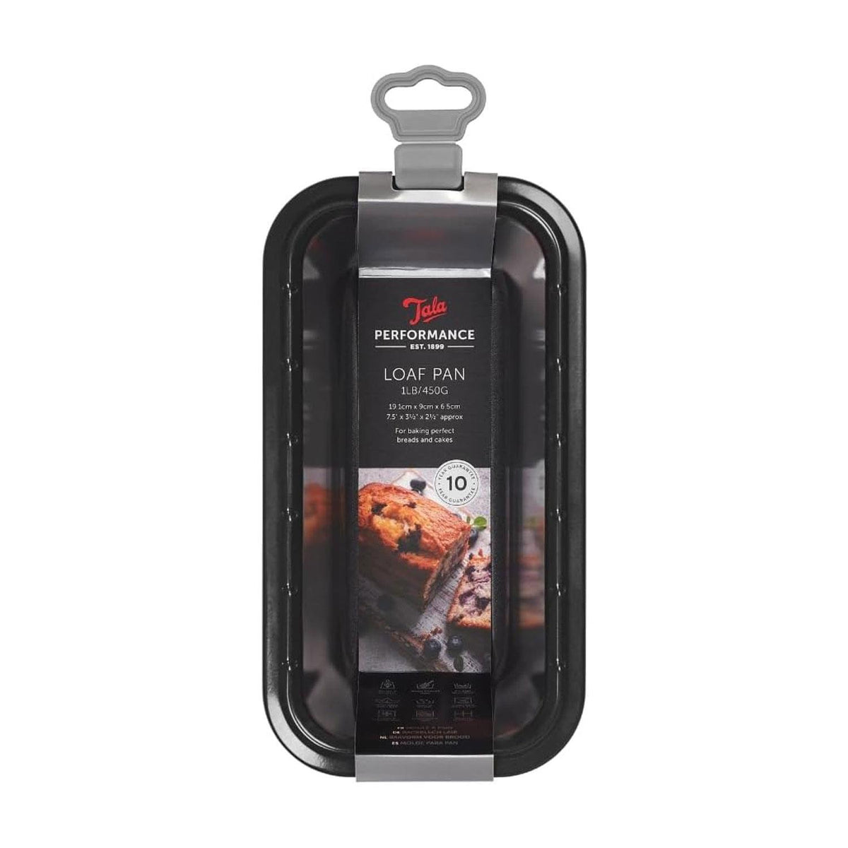 Tala Performance 1lb Loaf Tin Carbon Steel Eclipse Non-Stick Coating Black 18.7 x 9 x 6.5 cm