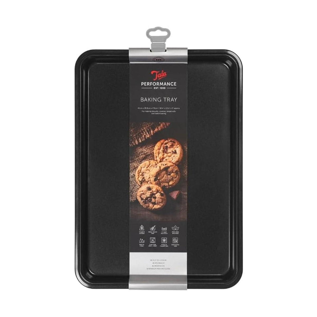 Tala Performance Baking Tray 39.5 × 27 × 2 cm Carbon Steel Eclipse Non-Stick Coating Black