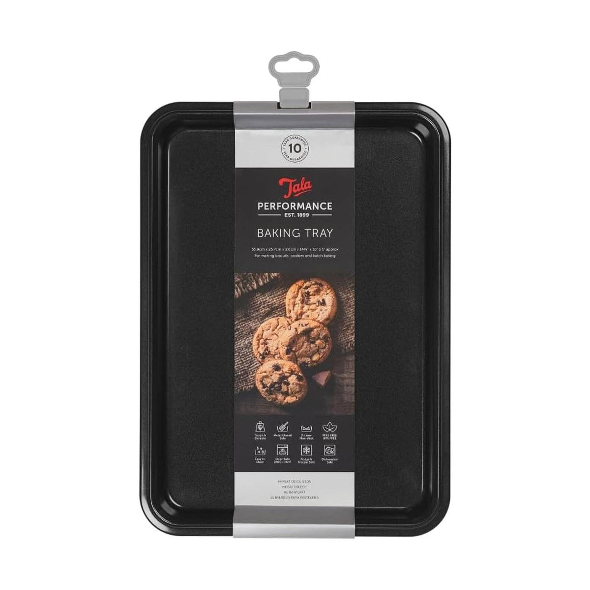 Tala Performance Baking Tray 34.5 × 24.4 × 2 cm Carbon Steel Eclipse Non-Stick Coating Black - product photo
