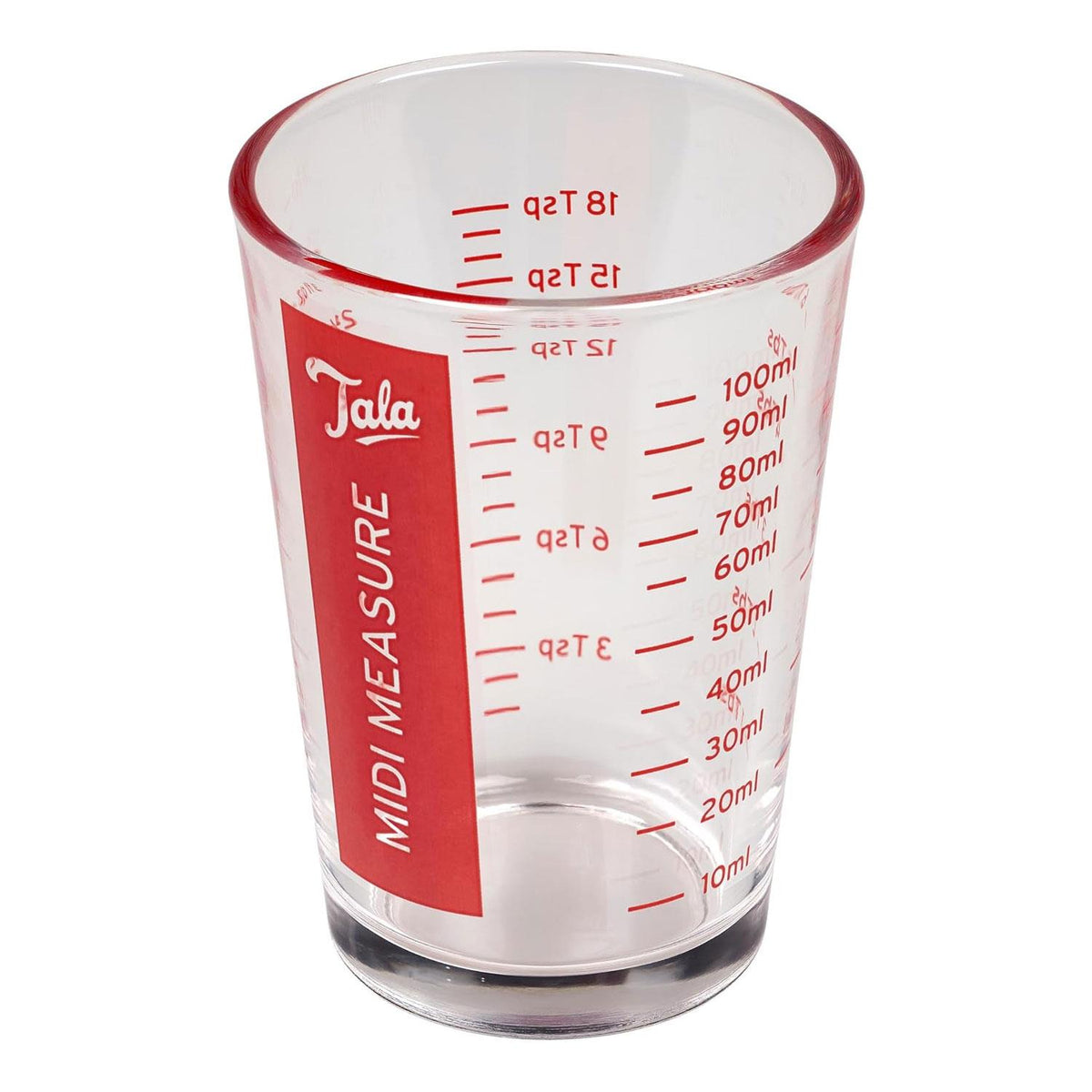 Tala Glass Midi Measuring Cup 100ml Graduated in ml Tbsp Tsp and Fl Oz Dishwasher Safe