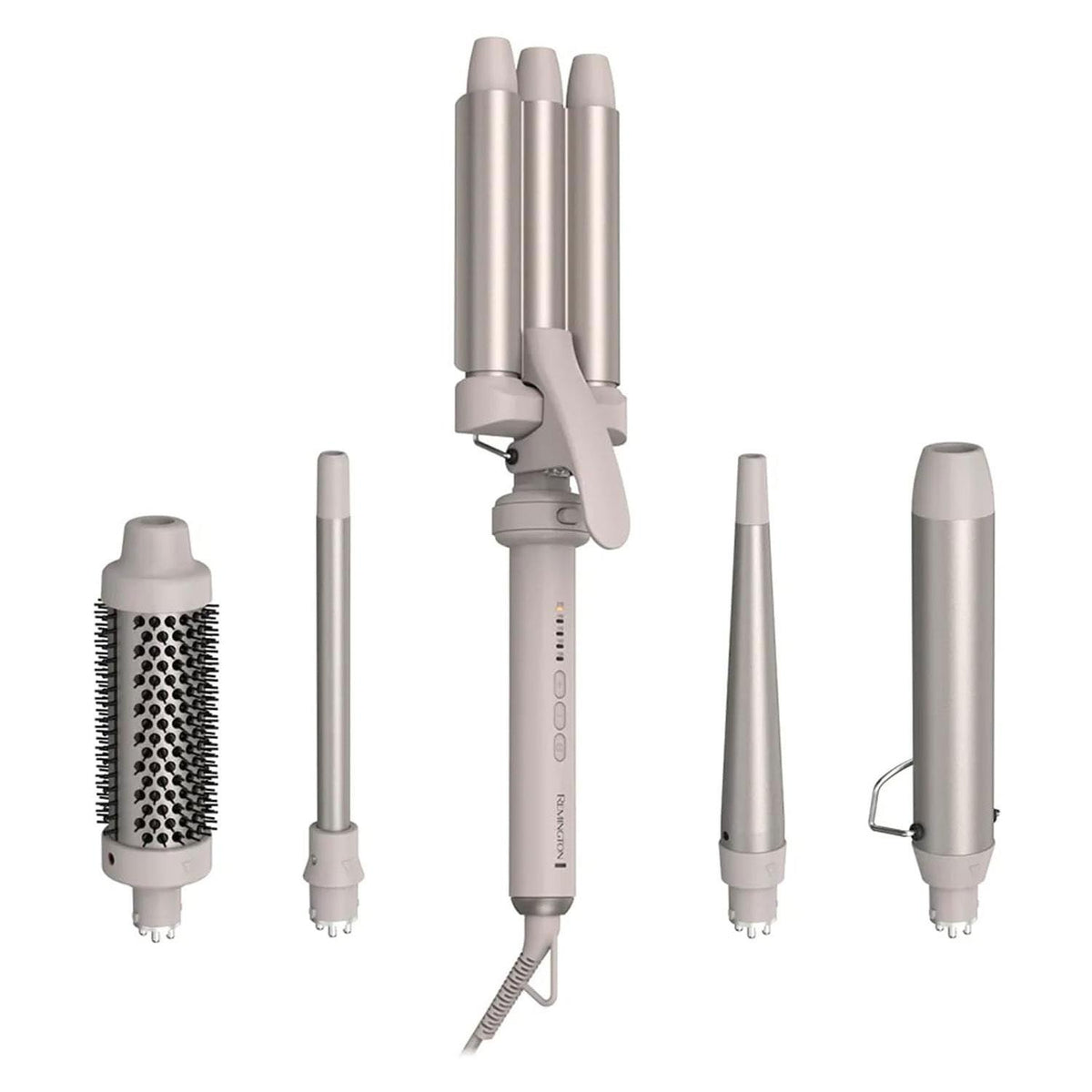 Remington Trendology 5-in-1 Hair Multi-Styler Ceramic Tourmaline Coating 5 Attachments Beige