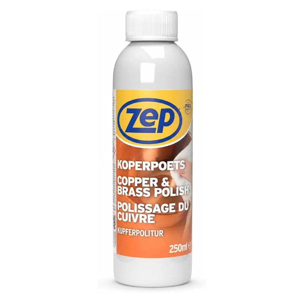 Zep Copper & Brass Polish Metal Tarnish Remover and Shine Restorer Unscented Liquid 250 ml - product photo