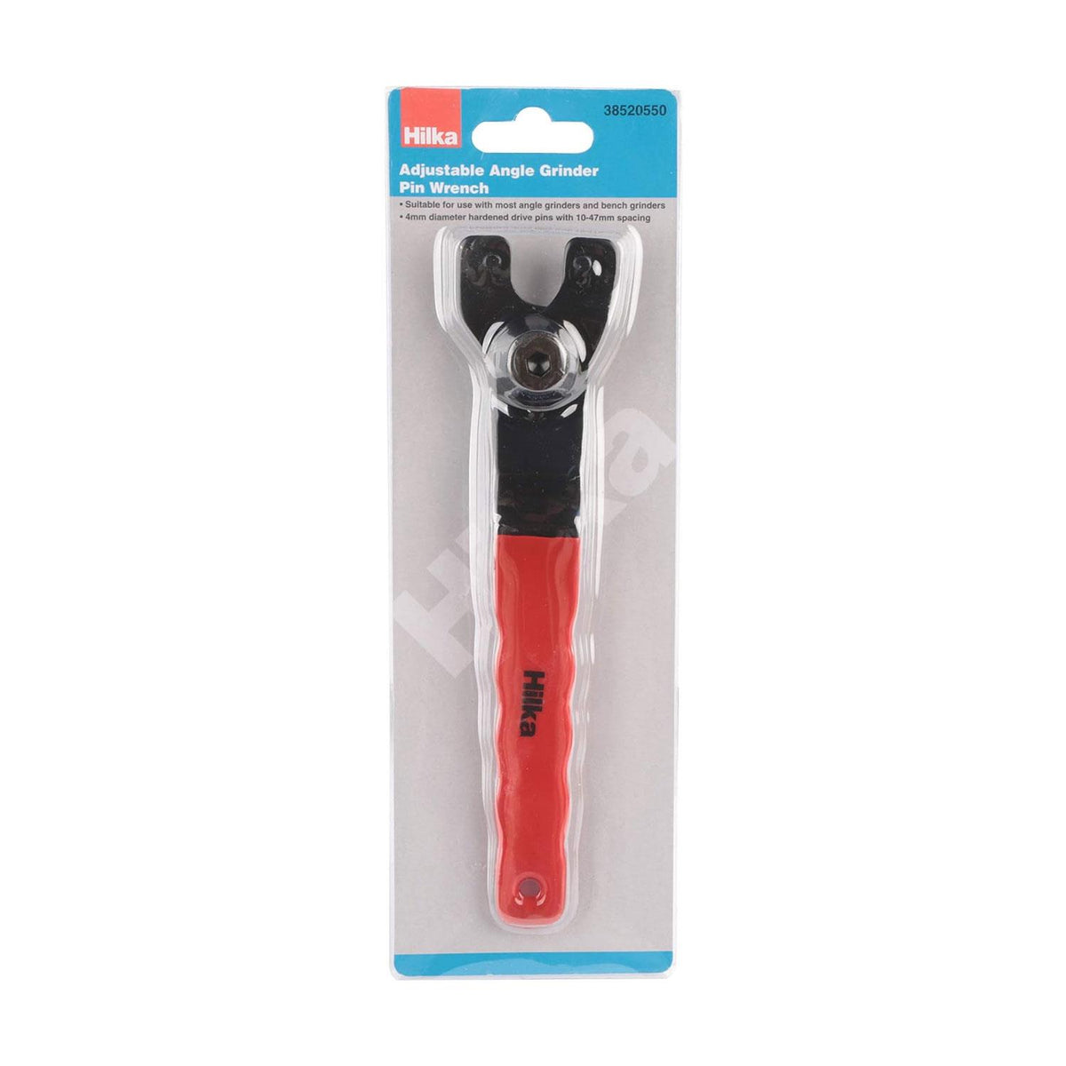 Hilka Adjustable Angle Grinder Pin Wrench Hardened Steel Pins 10–47 mm Adjustable Spacing Red Handle