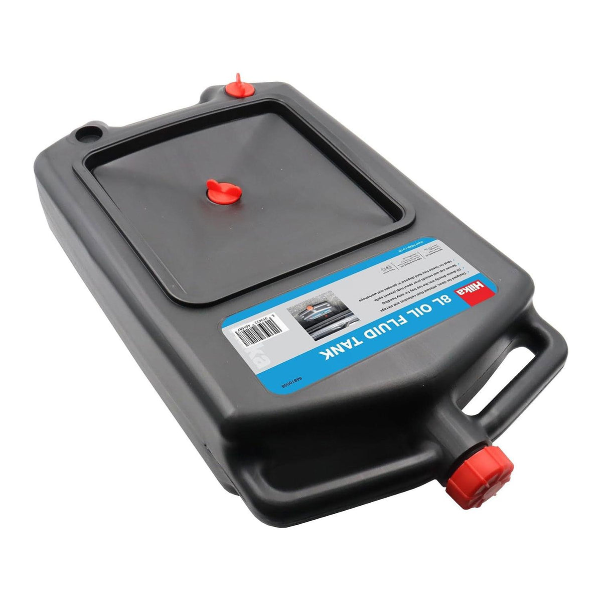 Hilka 8L Oil Fluid Tank with Top Tray Secure Cap and Smooth-Pour Spout Black - product photo