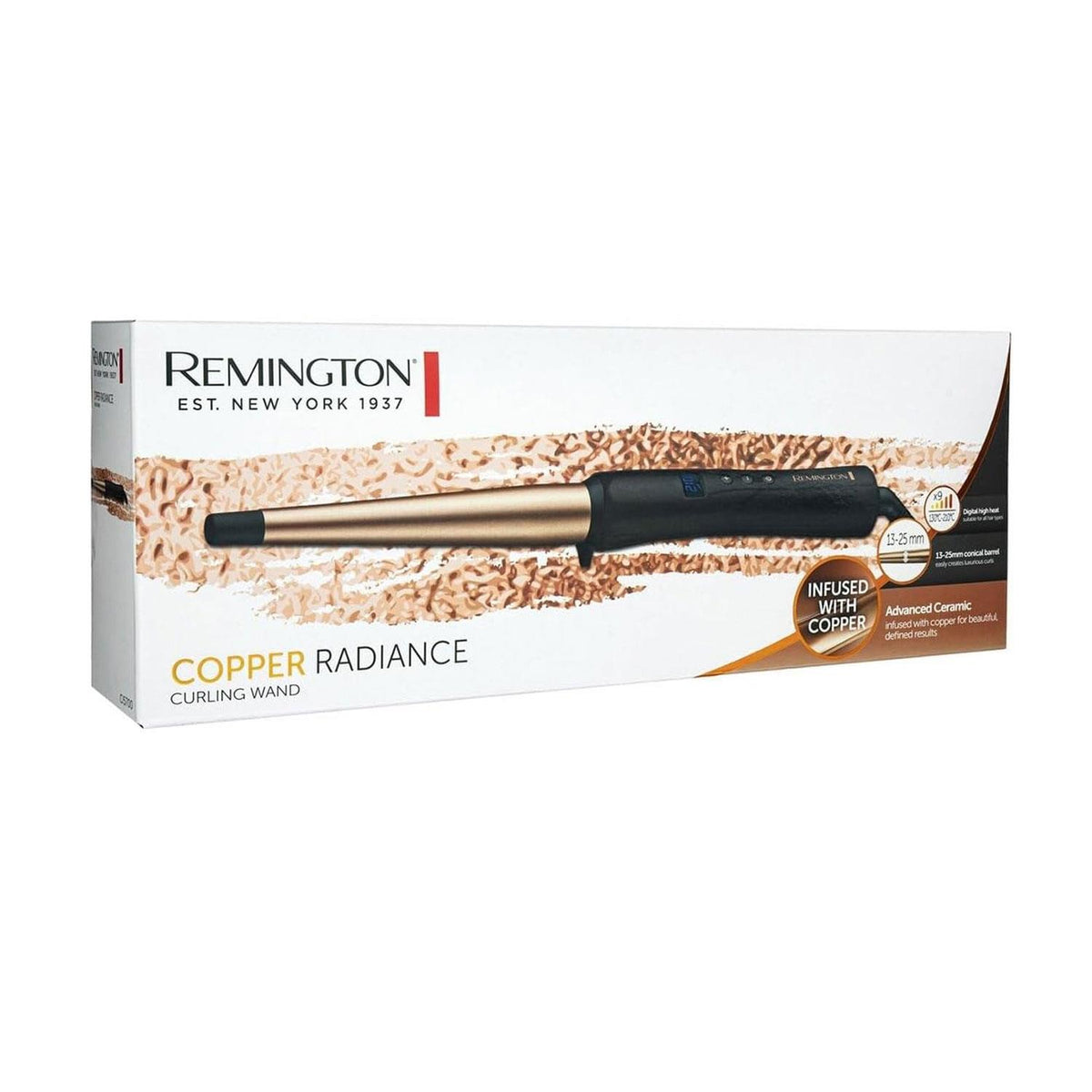 Remington Copper Radiance Conical Curling Wand Black Copper - image 4