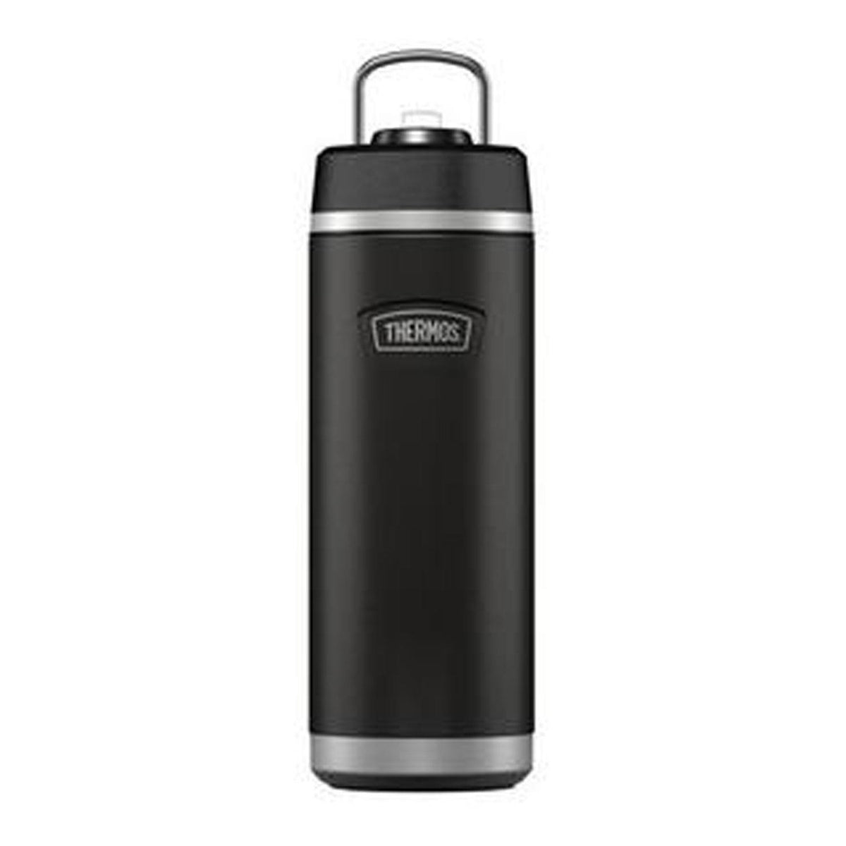 Thermos Icon Series Insulated Stainless Steel Water Bottle with Foldable Straw Granite Black 710ml