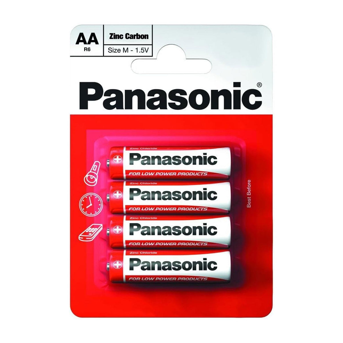 Panasonic AA Zinc Carbon Batteries 1.5V Pack of 4