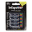 Infapower AA Rechargeable Ni-MH Batteries 1.2V 600mAh Ready to Use Pack of 4 Solar Garden Lights