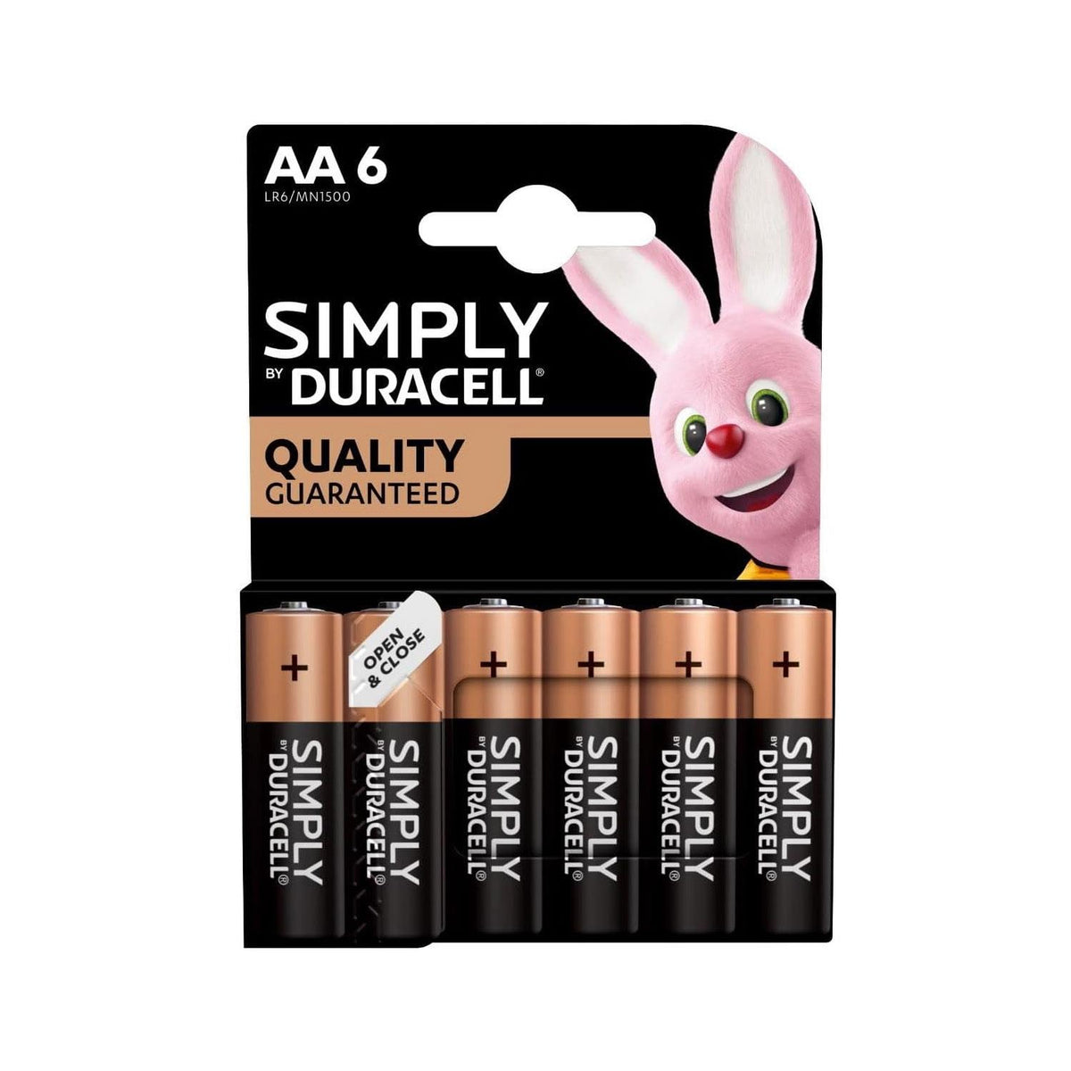 Duracell Simply AA Alkaline Batteries 1.5V Pack of 6