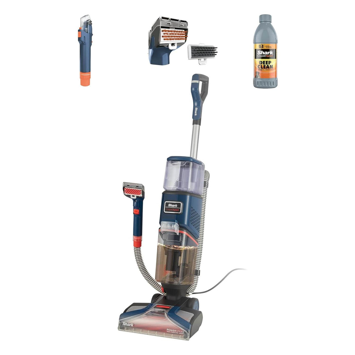 Shark CarpetXpert Deep Carpet Cleaner 960W 2.3L Clean Water Tank 850ml Dirty Water Tank Navy Blue