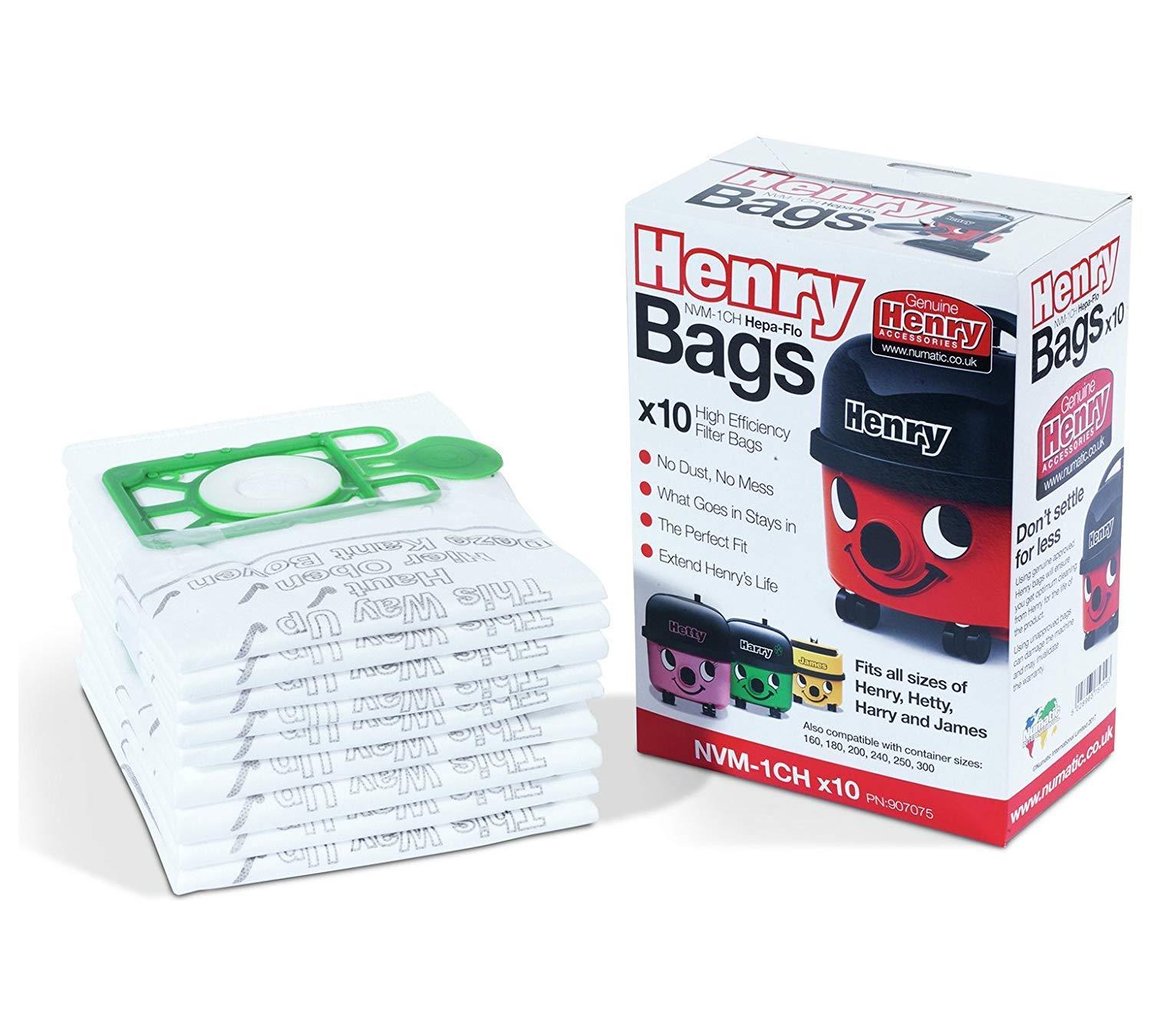 Numatic Henry NVM1CH HepaFlo Vacuum Filter Bags Fit All Sizes of Henry Hetty Harry And James 10