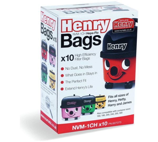 Numatic Henry HepaFlo Vacuum Bags, Pack of 10