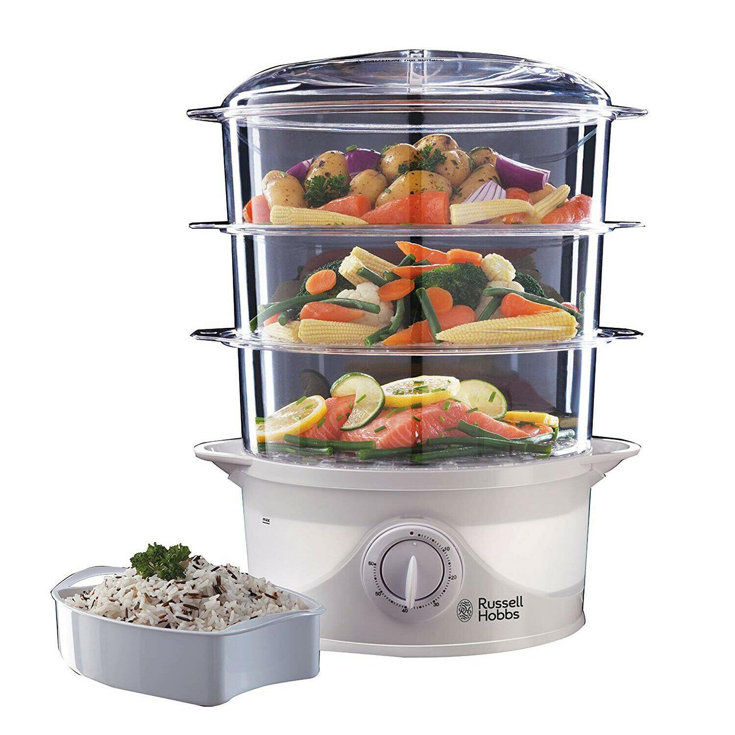 Russell Hobbs Tier Food Steamer, 9 Litre, 800 W White BuysBest.co.uk