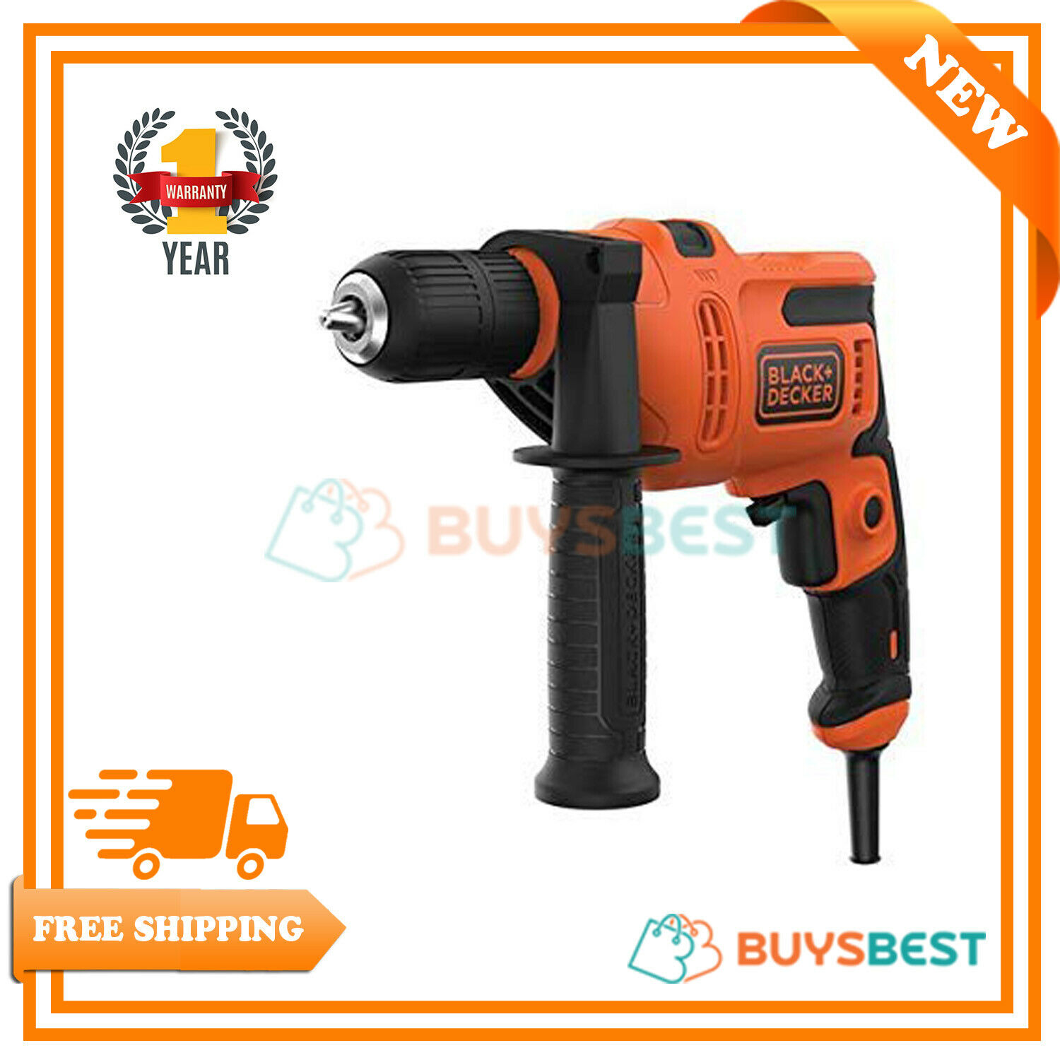 Black & Decker Powerful 500W Keyless Corded Hammer Drill BuysBest