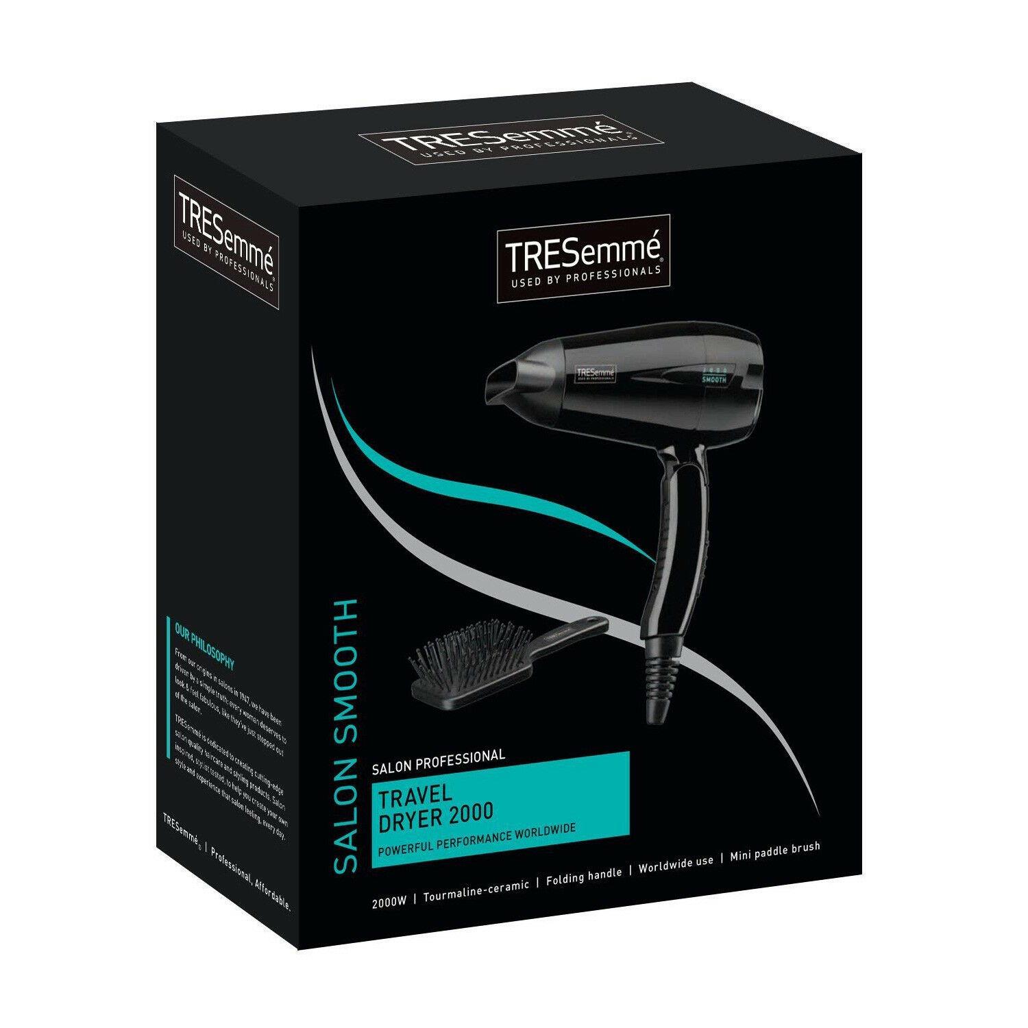 Tresemme 2000W Light/weight Travel MultiVoltage Hair Dryer with Brush