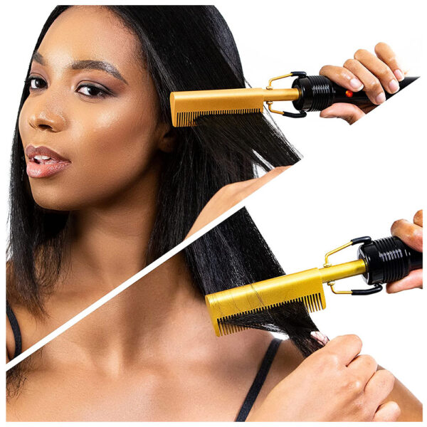 Wahl Afro Electric Hot Comb/Straightening Comb - Gold/Black - Image 4