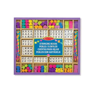 Melissa & Doug Deluxe Wooden Stringing Beads With 200+ Beads and 8 Laces for Jewelry-Making