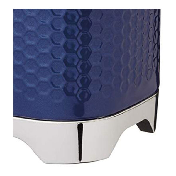 KitchenCraft Lovello Textured Sugar Canister Jar With Geometric Embossed Finish 11 x 11 x 19 cm (4.5" x 4.5" x 7.5") - Midnight Navy - Image 3