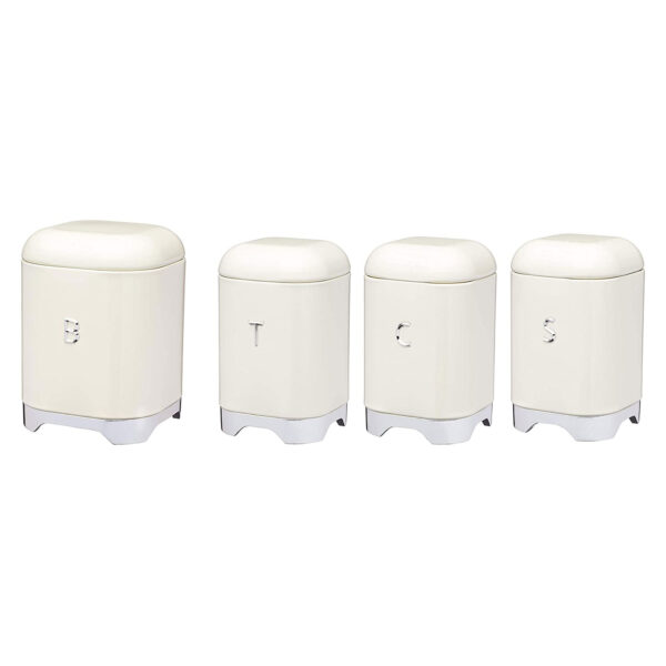 KitchenCraft Lovello Coffee Storage Canister Tin 11 x 19 cm (4.5" x 7.5") - Vanilla Cream - Image 4
