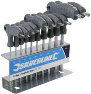 Silverline Tools Trx T-Handle Key Set Size T9 - T50 Set of 10 Piece