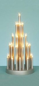 Premier Christmas Thirty Three Light Silver Candlebridge 33cm