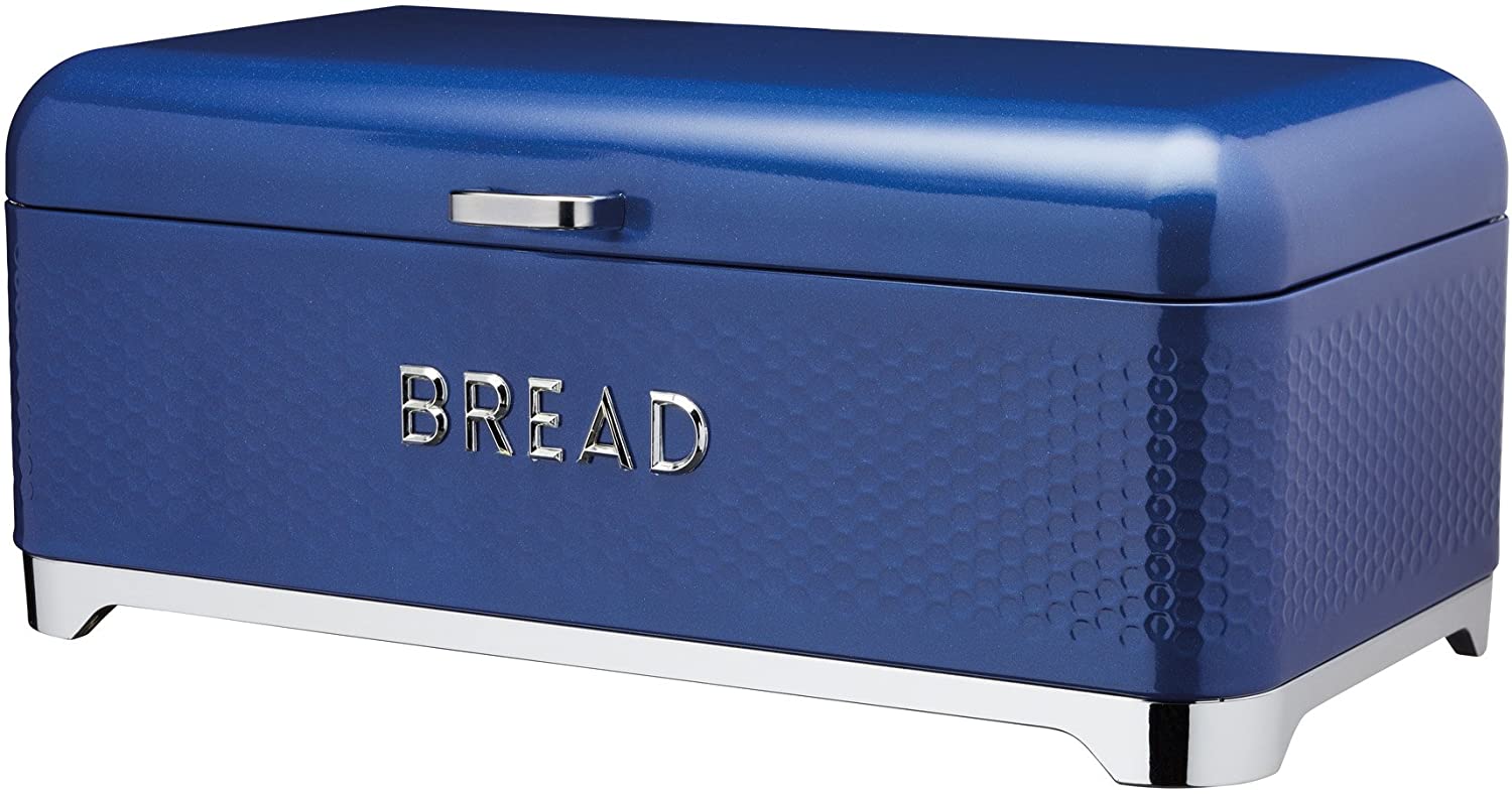 KitchenCraft Lovello Textured Bread Bin Midnight Blue BuysBest