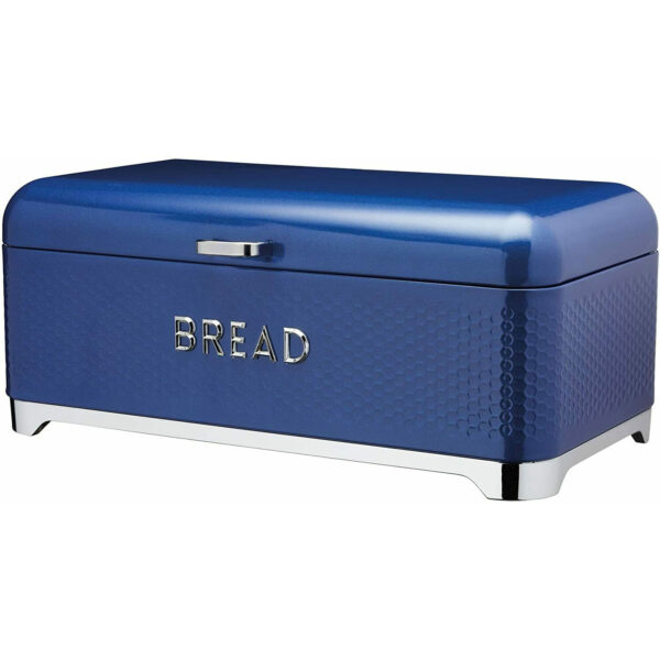 KitchenCraft Lovello Textured Bread Bin - Midnight Blue