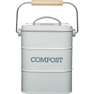 KitchenCraft Living Nostalgia Metal Kitchen Compost Bin French In Grey