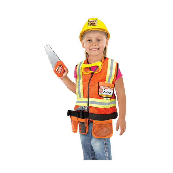 Melissa & Doug Construction Worker Role-Play Costume Set - Multicolour - Image 4
