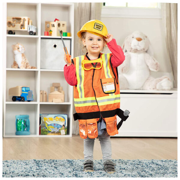 Melissa & Doug Construction Worker Role-Play Costume Set - Multicolour - Image 6