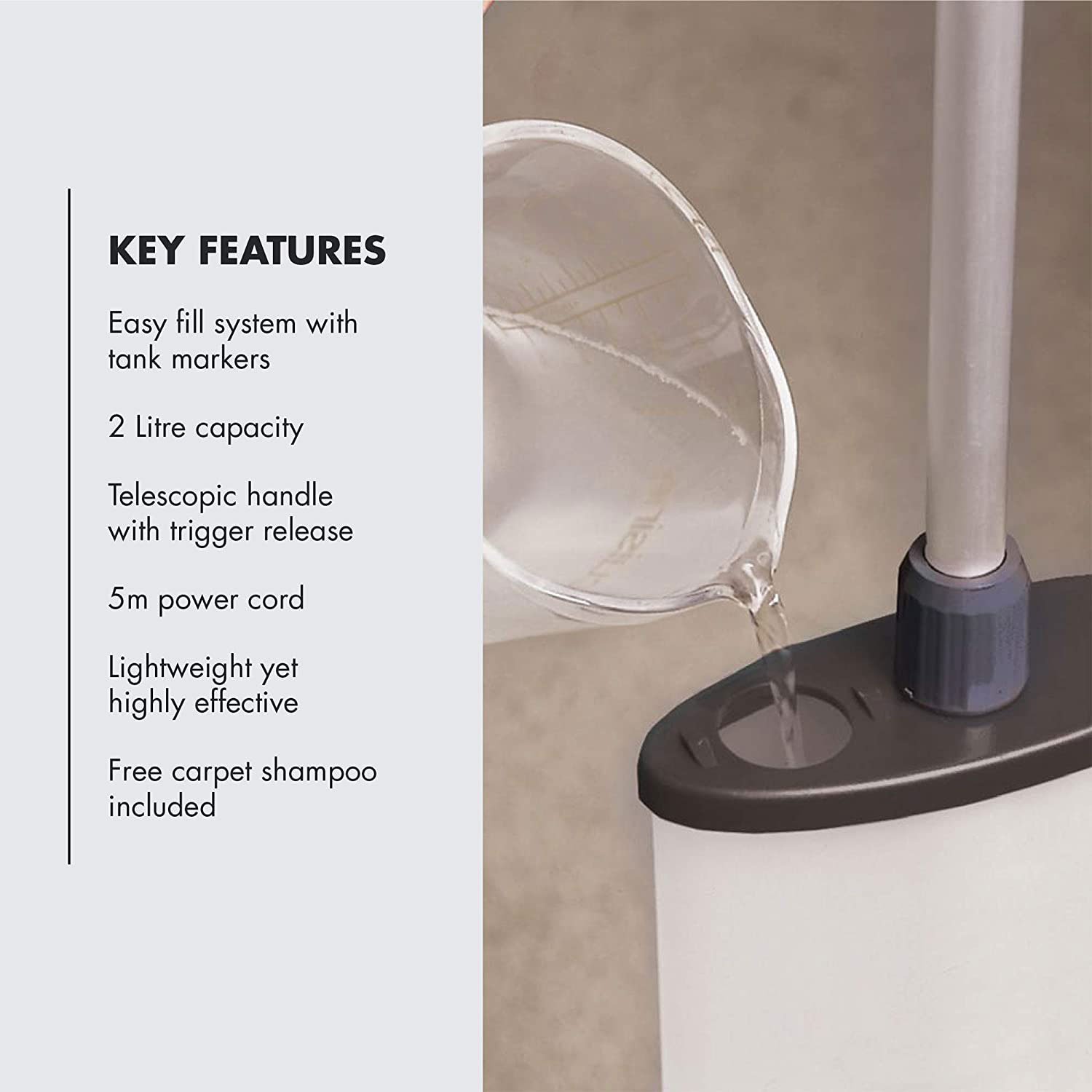 Ewbank Manual Carpet Shampooer, Lightweight Upright Carpet & Upholstery