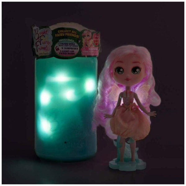 Bright Fairy Friends Woodland Fairies Series 1! Rosie Doll With Lights-Up Wings 4 Surprise 1 Lights-Up Fairy Home - Image 8