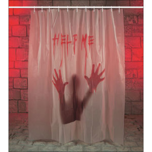 Premier Halloween ‘Help Me’ Gory Bloody Shower Curtain Plastic Scary Shower Curtain
