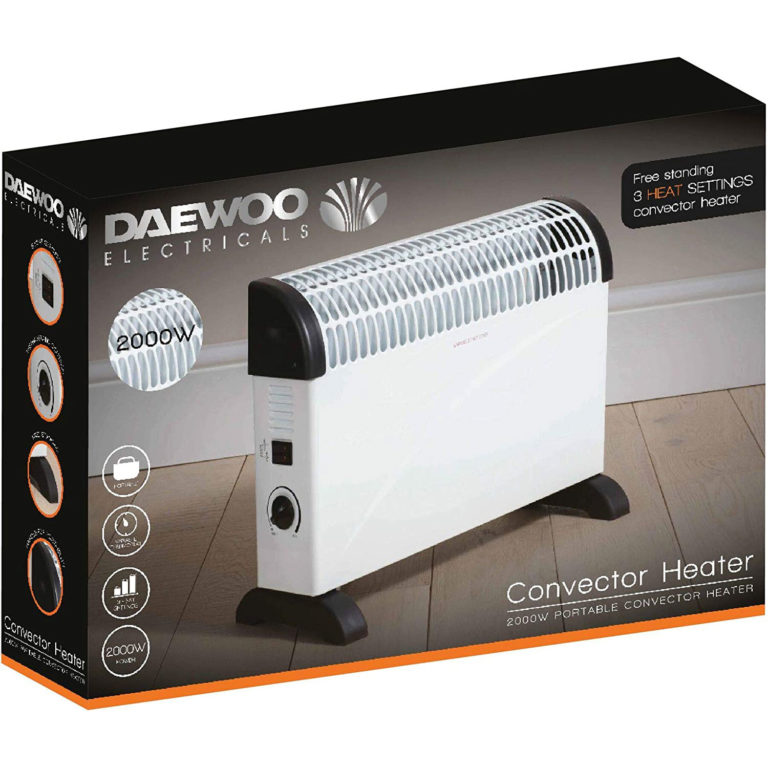 Daewoo Convector Heater 3 Heat Settings 2000 W Safety CutOut Function